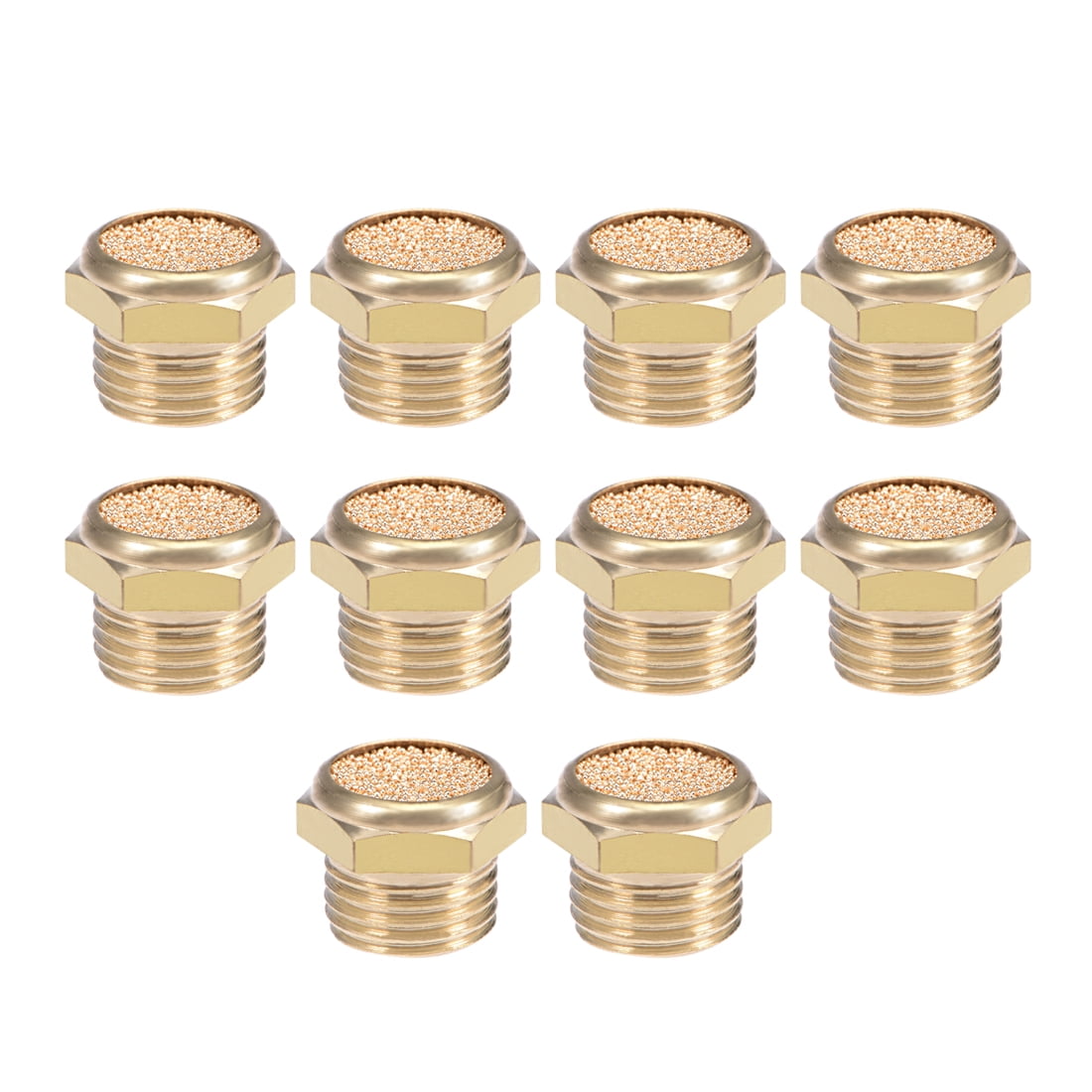1//4 PT sintered bronze exhaust silencer with flat brass body 10 pieces